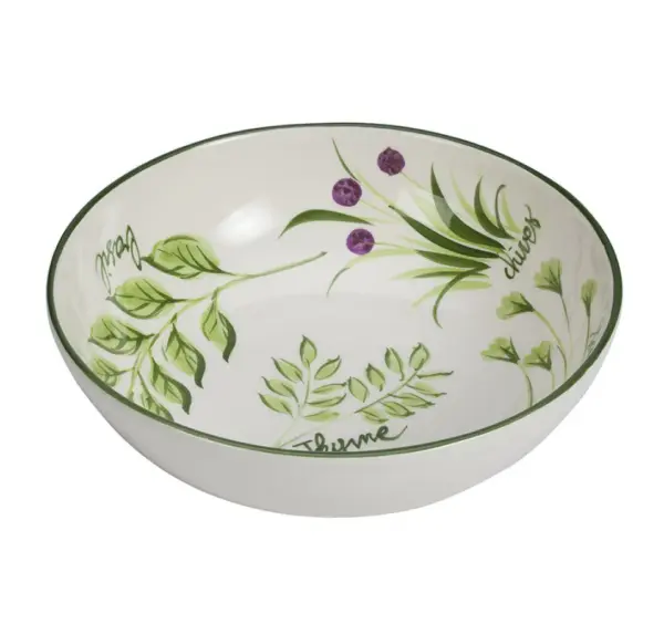 DECORO ERBE 12-inch Pasta Salad Bowl - V421 Ceramic Serving Dish