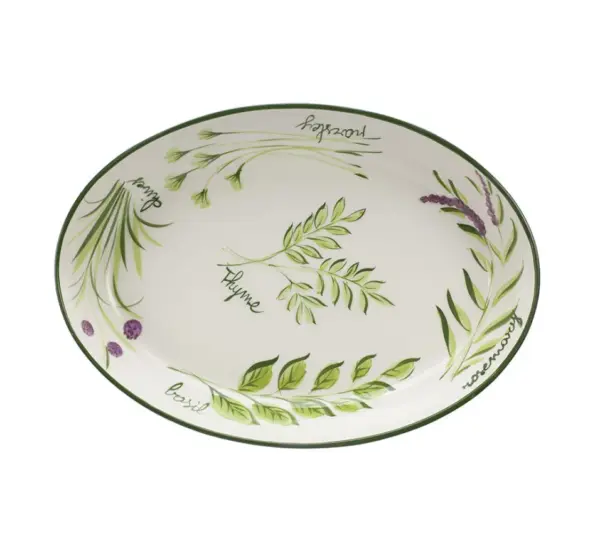 DECORO ERBE 17.75 Inch Oval Serving Platter V424
