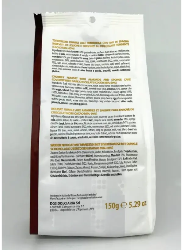 Di Gennaro Dark Chocolate Covered Pantorroncini Cookies 5.29 oz - Image 3