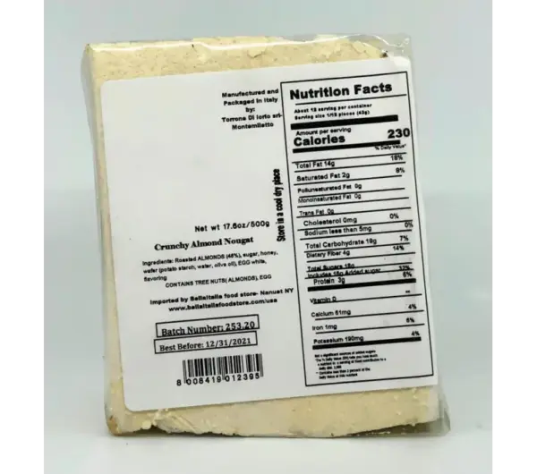 Di Iorio Authentic Italian Almond Nougat Block 500g - Image 2