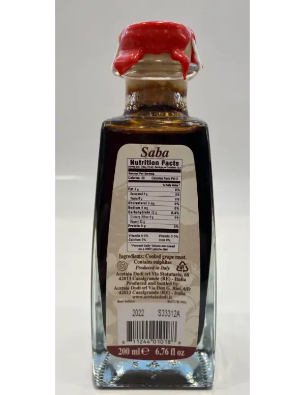 Dodi Saba Vino Cotto - 200ml Italian Grape Syrup