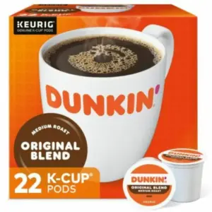 Dunkin Original Blend Coffee K-Cups 22 Count Pods for Keurig