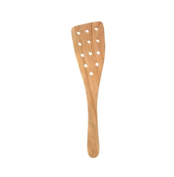 Eddingtons Olive Wood Wide Pierced Cooking Spatula - 12.5in