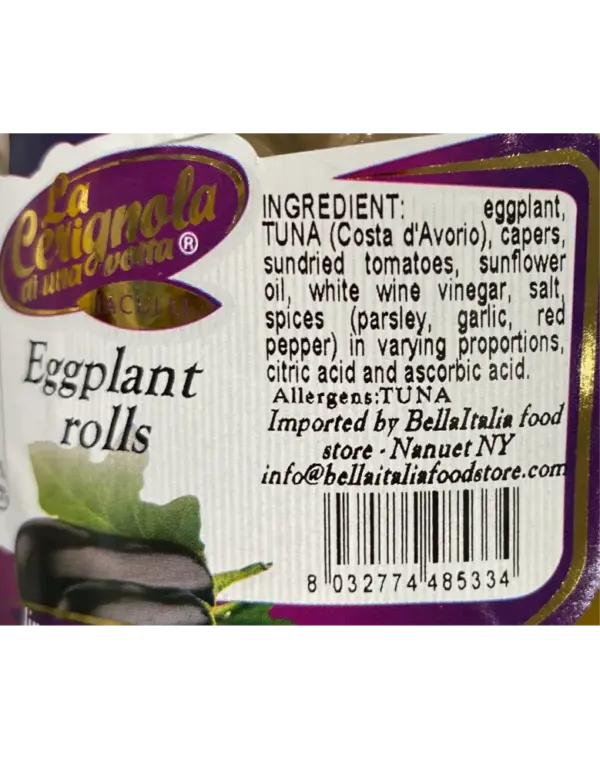 Eggplant Rolls Stuffed with Cheese & Ham - La Cerignola - 19.4oz - Image 3