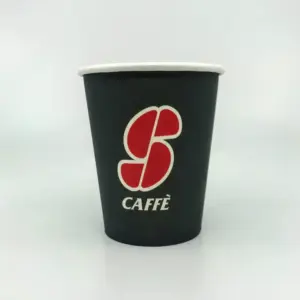Essse Caffe 8 oz Paper Coffee Cups - 50 Pack Disposable Hot Drink Cups