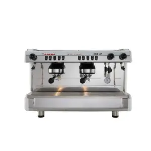 Faema E98 UP 2-Group Automatic Espresso Machine - White Stainless Steel
