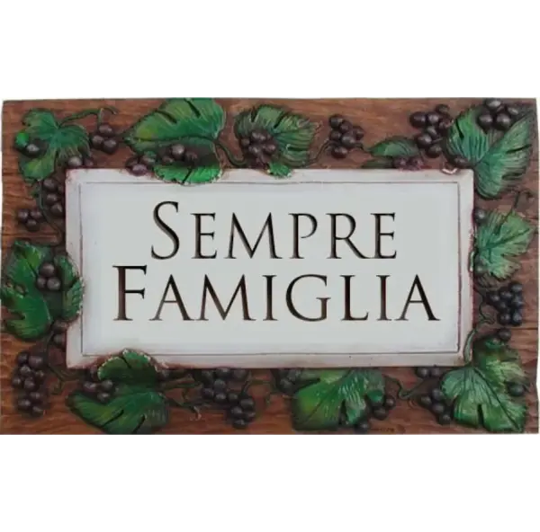 Family Forever Wall Plaque - Sempre Famiglia Home Decor Sign