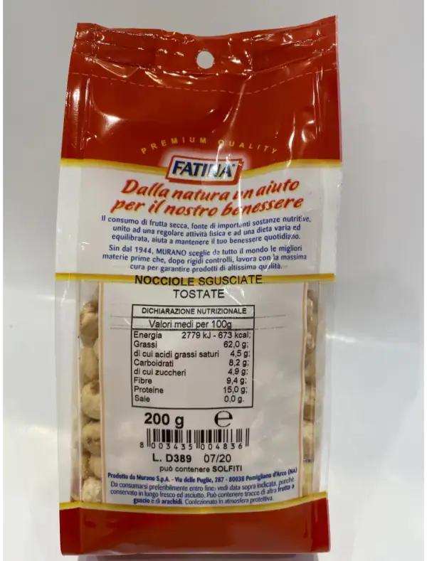 Fatina Roasted Hazelnuts - Natural Snack, 200g