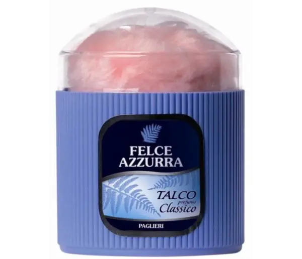Felce Azzurra Talc Powder with Puff 250g for Soft Skin
