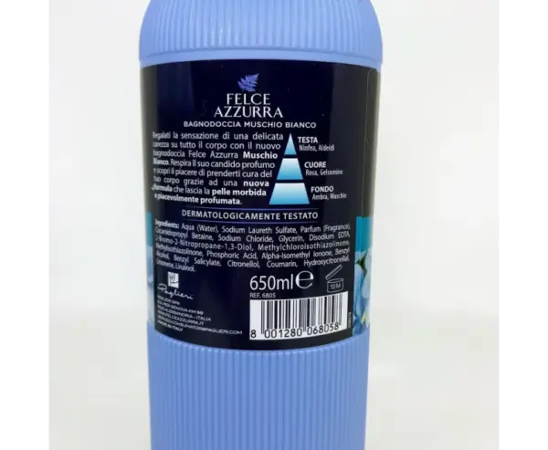 Felce Azzurra White Moss Shower Gel Body Wash 650ml - Image 2