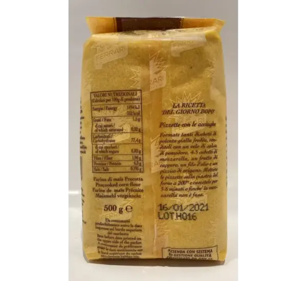 Ferrari Veronina Oro Instant Polenta 500g (17.6 oz) - Quick & Easy - Image 2