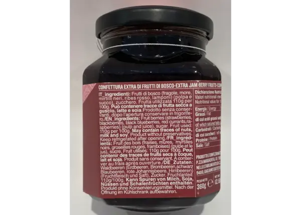 Fiasconaro Mixed Berry Fruit-Rich Preserves, 360g Jar - Image 2