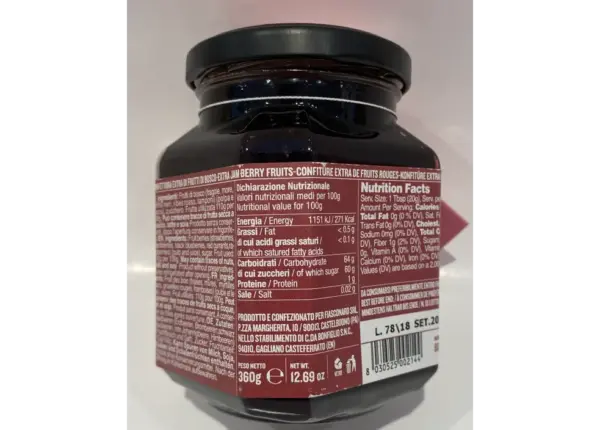 Fiasconaro Mixed Berry Fruit-Rich Preserves, 360g Jar - Image 3