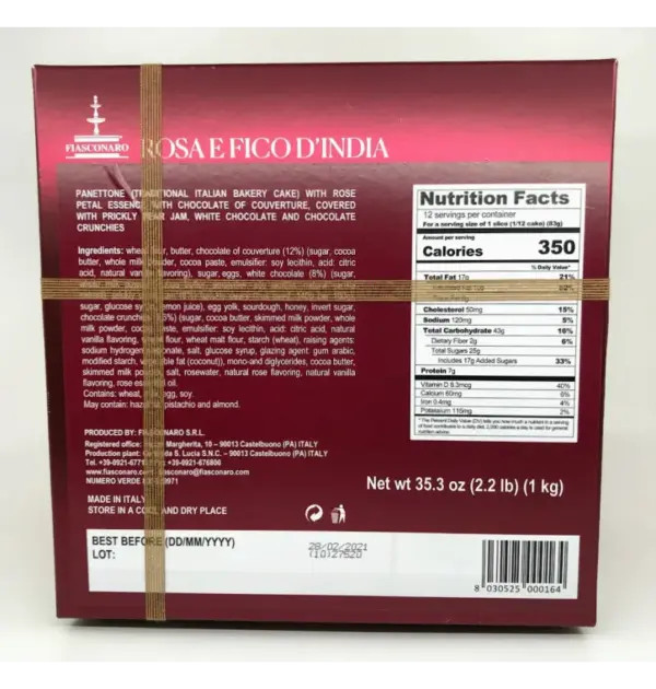 Fiasconaro Panettone Rosa e Fico D'India 1000g Italian Holiday Cake - Image 3