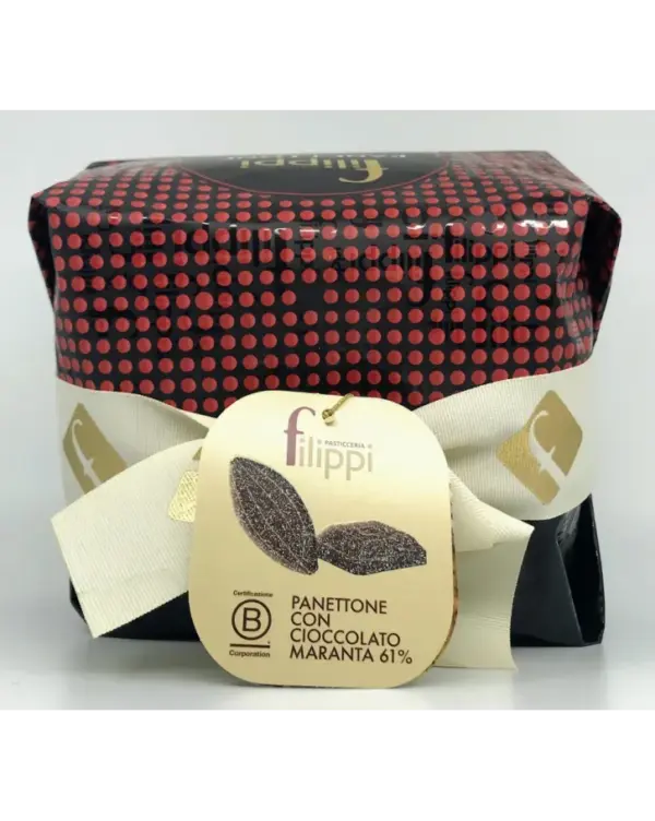 Filippi Chocolate Panettone 61% Cocoa Maranta, 2.2 lb Italian Cake - Image 2