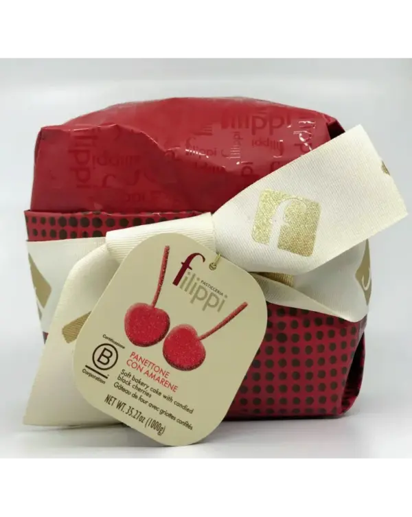 Filippi Panettone with Amarena Cherries 1kg Italian Christmas Cake - Image 2