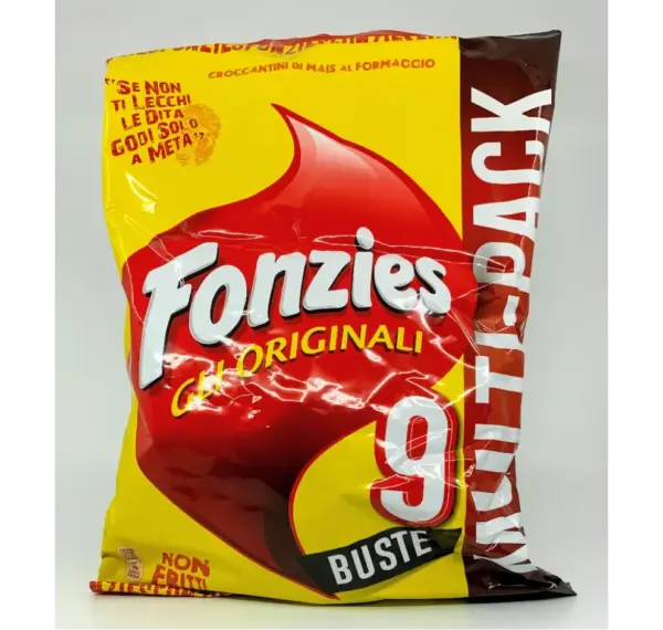 Fonzies Cheese Corn Snacks 9-Pack Crispy Snack Bags