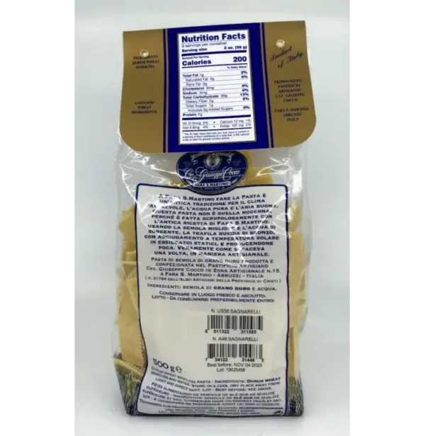 Giuseppe Cocco Sagnarelli Pasta 500g Italian Egg Pasta Ribbons