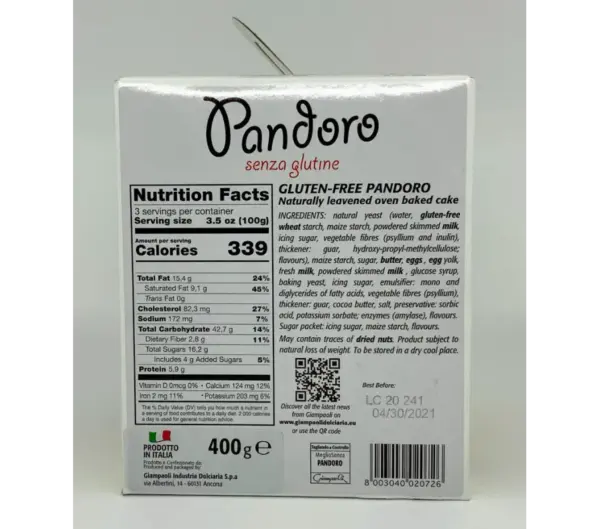 Gluten Free Pandoro Cake by Giampaolo, 400g - Image 2