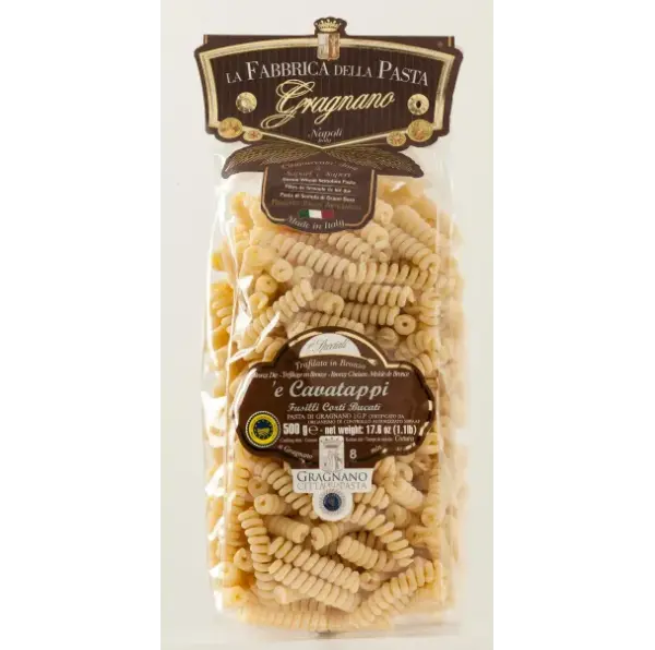 Gragnano Cavatappi Pasta - Authentic Italian, 17.6 oz
