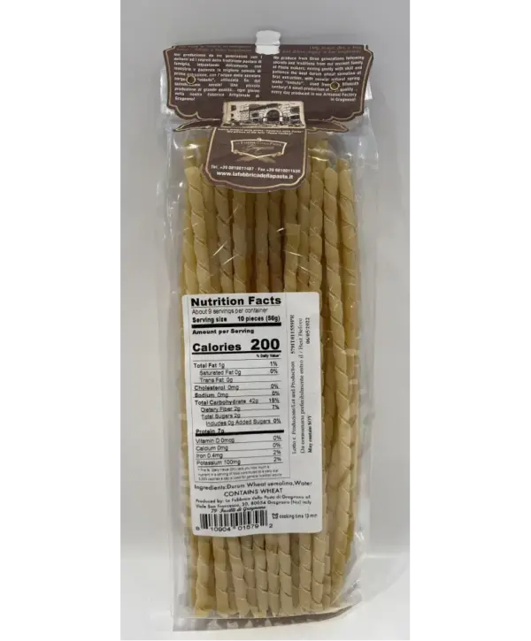 Gragnano Fusilli Pasta - Authentic Italian Pasta - 17.6 oz Pack
