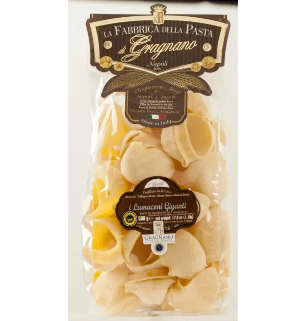 Gragnano Lumaconi Giganti Pasta - 500g Italian Artisanal Pasta