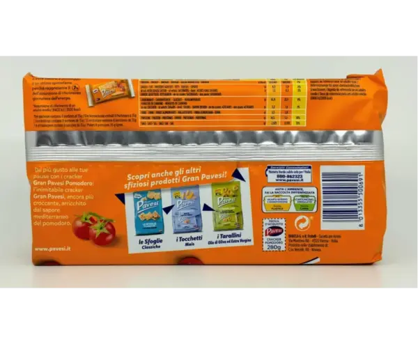 Gran Pavesi Italian Tomato Crackers Crispy Snack 280g - Image 2