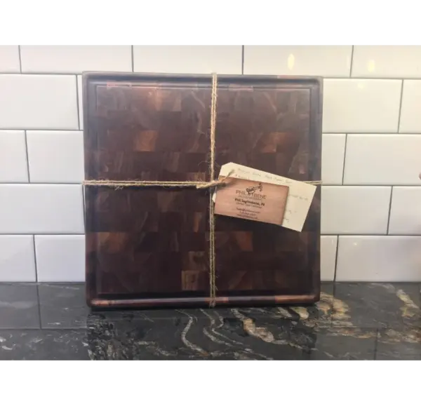 Handmade Walnut End Grain Cutting Board 12x12x1.5in Phil Bene - Image 3