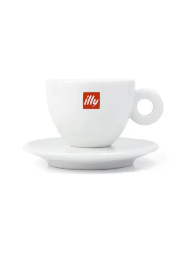 illy 6oz Cappuccino Cup & Saucer Set with Logo - Image 2