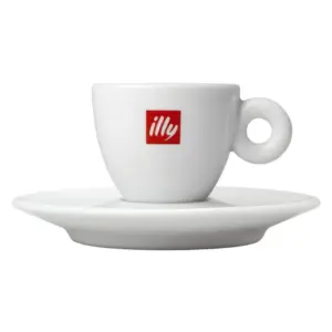illy Logo Collection Ceramic Espresso Cup & Saucer Set - 2oz