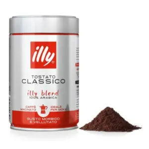 illy Moka Pot Ground Coffee - 8.8oz Can for Rich Espresso
