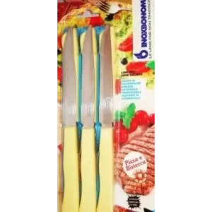 Inoxbonomi 6-Piece Yellow Steak Knife Set - Stainless Steel Blades