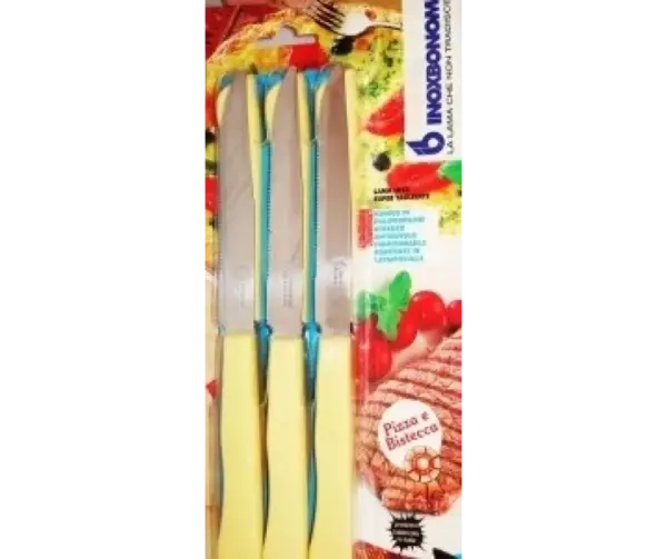Inoxbonomi 6-Piece Yellow Steak Knife Set - Stainless Steel Blades