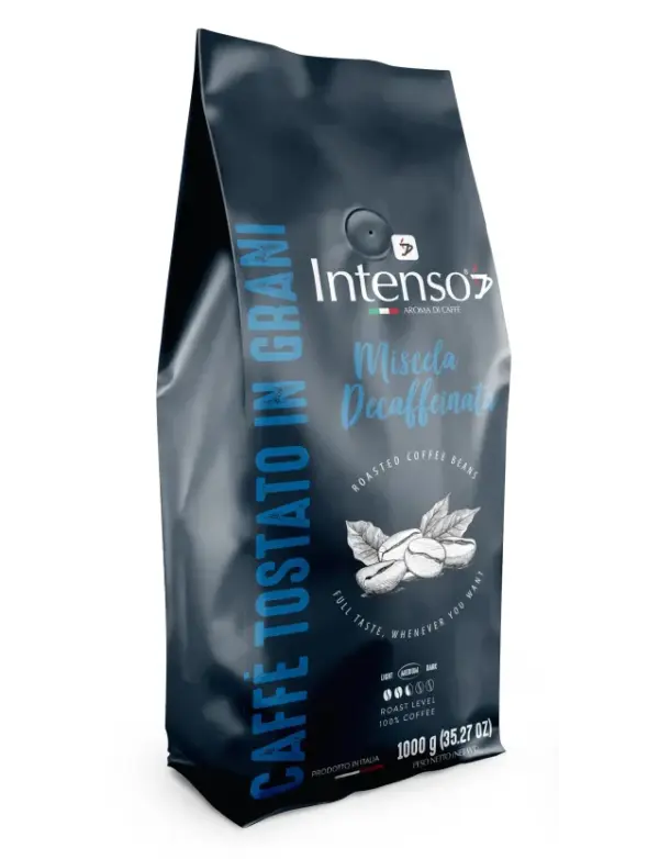 Intenso Decaf Espresso Coffee Beans 2.2 lb Bag - 1 Kilo