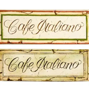 Italian Cafe Wall Plaque - Rustic Decor for Kitchen or Dining Room