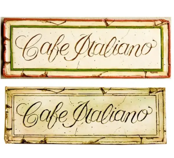 Italian Cafe Wall Plaque - Rustic Decor for Kitchen or Dining Room