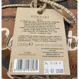Italian Chocolate Chip Colomba Bread by Borsari 1000g