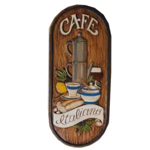 Italian Coffee Wall Plaque with Decorative Coffee Pot