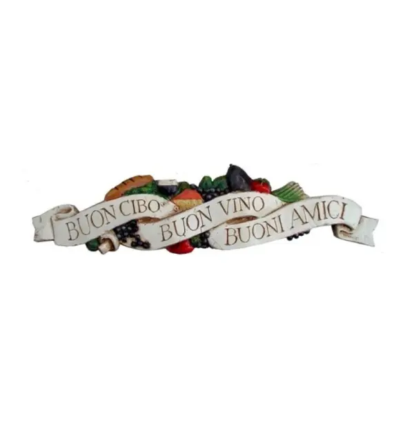 Italian Good Food Wall Plaque - Buon Cibo Decorative Kitchen Sign