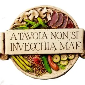 Italian Kitchen Wall Plaque - A Tavola Non Si Invecchia Mai Decor