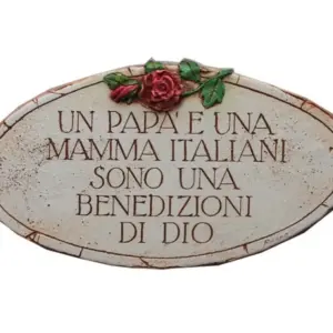 Italian Mama Round Wall Plaque - Decorative Ceramic Home Decor