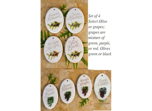 Italian Oval Ceramic Wall Plaque - Decorative Home Accent