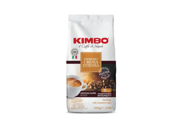 Kimbo Crema Intensa Dark Roast Coffee - 1kg (2.2lb) Whole Bean Bag