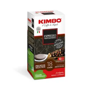 Kimbo Espresso Napoletano Coffee Pods - 18 E.S.E. Compatible Capsules