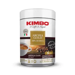 Kimbo Gold Metal Ground Espresso Coffee Can
