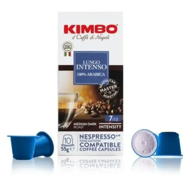 Kimbo Lungo #7 Aluminum Espresso Capsules for Nespresso Machines - Pack of 10