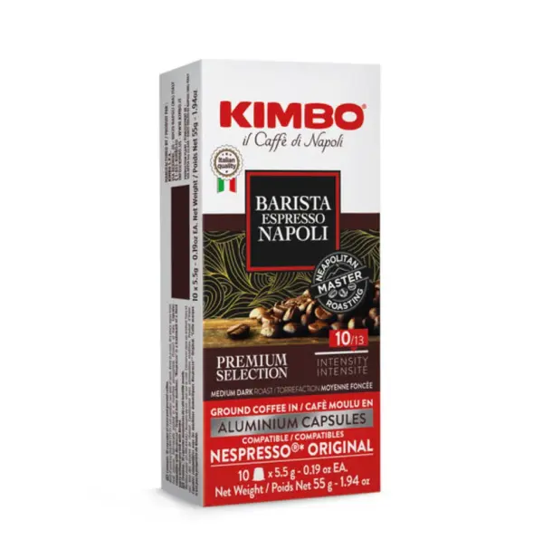 Kimbo Napoli Espresso Capsules for Nespresso Machines - 10 Count