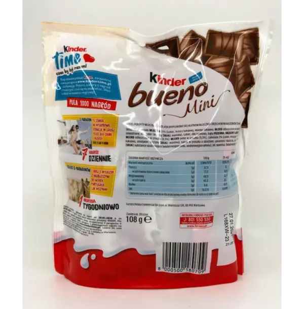 Kinder Bueno Mini Chocolate Bars Bag 108g