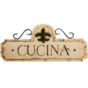 Kitchen Wall Plaque with Metal Accent - Iron Decor