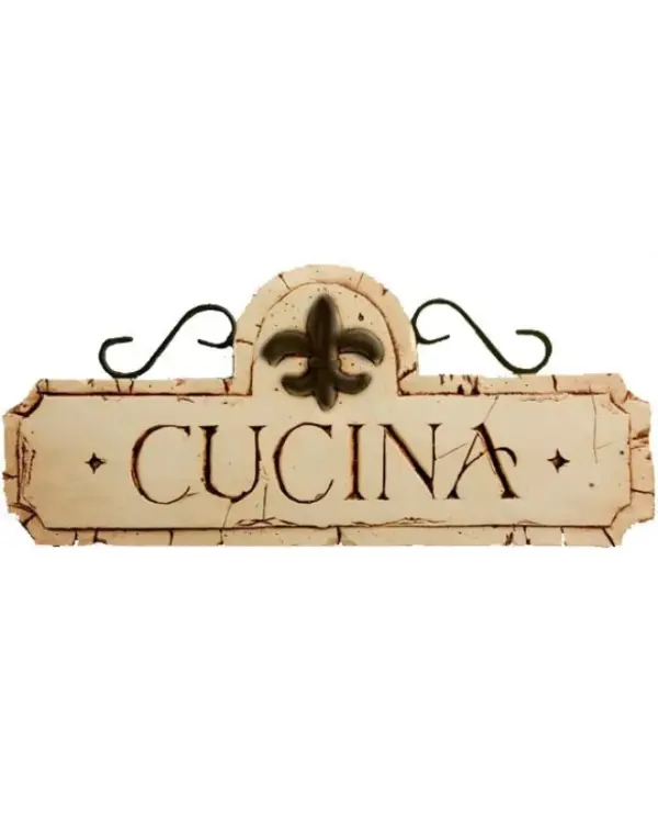 Kitchen Wall Plaque with Metal Accent - Iron Decor